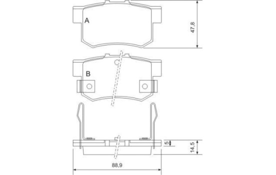 Kit de plaquettes de frein, frein à disque 36712 ABS, Image 2