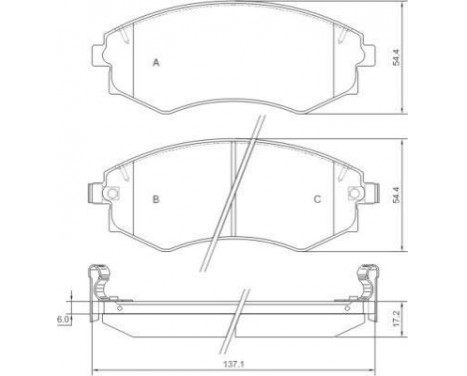 Kit de plaquettes de frein, frein à disque 36717 ABS, Image 2