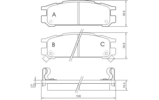 Kit de plaquettes de frein, frein à disque 36721 ABS, Image 2
