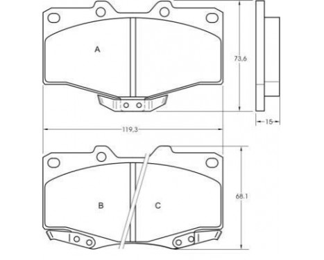 Kit de plaquettes de frein, frein à disque 36724 ABS, Image 2