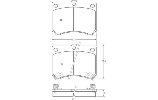 Kit de plaquettes de frein, frein à disque 36727 ABS, Image 3