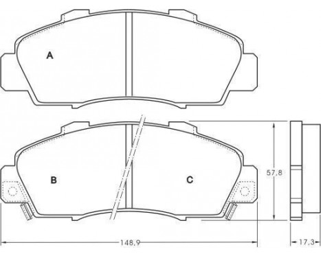 Kit de plaquettes de frein, frein à disque 36737 ABS, Image 2