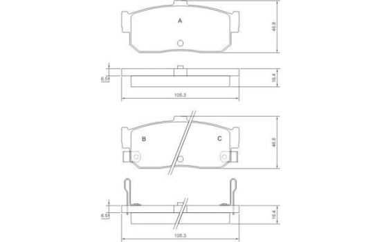 Kit de plaquettes de frein, frein à disque 36742 ABS, Image 3