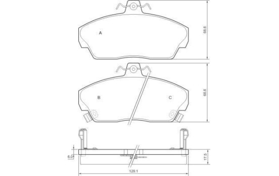 Kit de plaquettes de frein, frein à disque 36746 ABS, Image 2