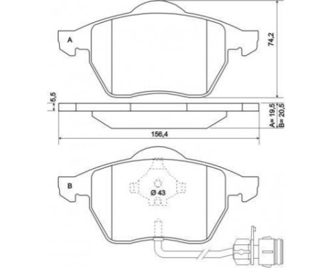 Kit de plaquettes de frein, frein à disque 36773 ABS, Image 2