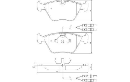 Kit de plaquettes de frein, frein à disque 36774 ABS, Image 2