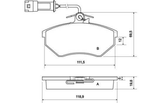 Kit de plaquettes de frein, frein à disque 36791 ABS, Image 2