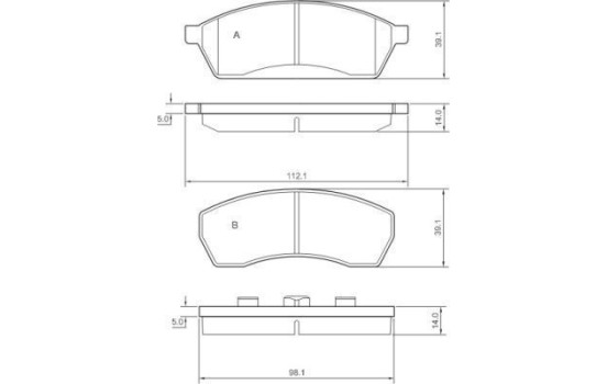 Kit de plaquettes de frein, frein à disque 36830 ABS, Image 3