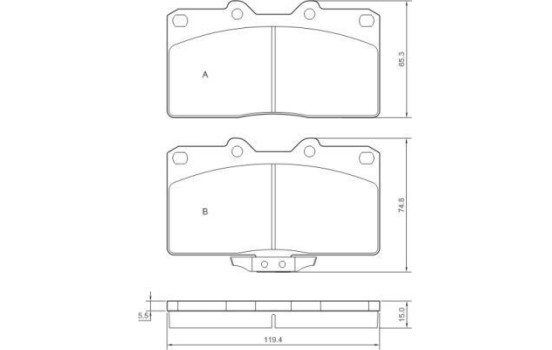 Kit de plaquettes de frein, frein à disque 36839 ABS, Image 3