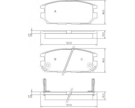 Kit de plaquettes de frein, frein à disque 36873 ABS, Image 2