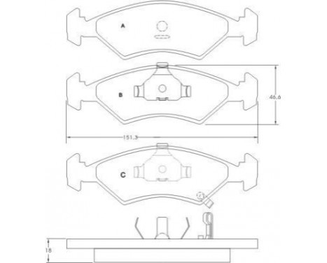 Kit de plaquettes de frein, frein à disque 36886 ABS, Image 3