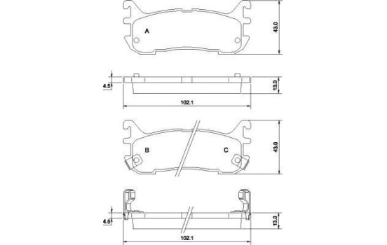Kit de plaquettes de frein, frein à disque 36927 ABS, Image 2