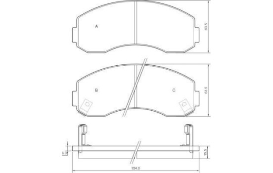 Kit de plaquettes de frein, frein à disque 36948 ABS, Image 2