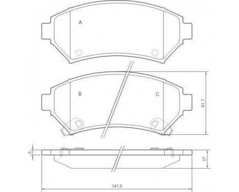 Kit de plaquettes de frein, frein à disque 37015 ABS, Image 2