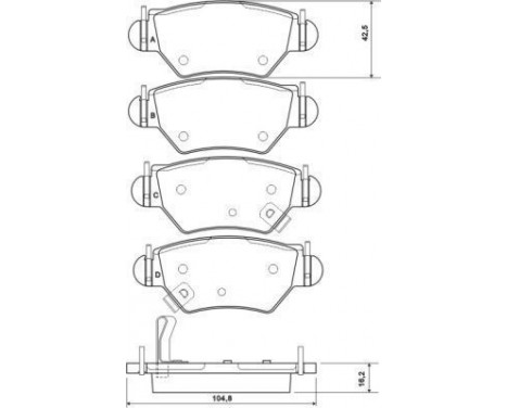 Kit de plaquettes de frein, frein à disque 37059 ABS, Image 2