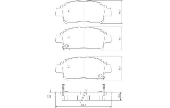 Kit de plaquettes de frein, frein à disque 37135 ABS, Image 3