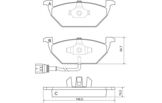 Kit de plaquettes de frein, frein à disque 37155 ABS, Image 2