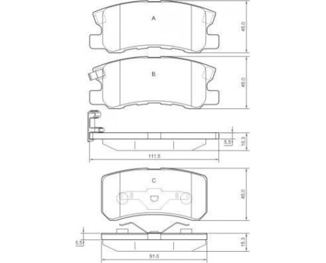 Kit de plaquettes de frein, frein à disque 37199 ABS, Image 2