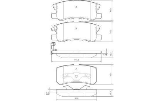 Kit de plaquettes de frein, frein à disque 37199 ABS, Image 2