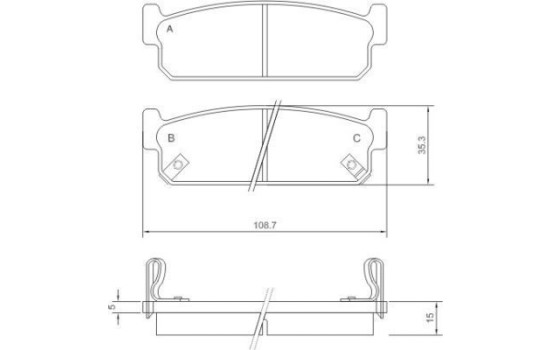 Kit de plaquettes de frein, frein à disque 37208 ABS, Image 2