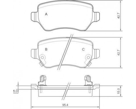 Kit de plaquettes de frein, frein à disque 37296 ABS, Image 2