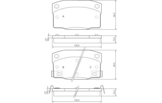 Kit de plaquettes de frein, frein à disque 37304 ABS, Image 3