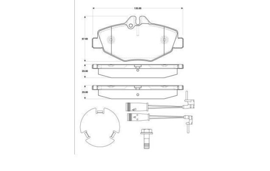 Kit de plaquettes de frein, frein à disque 37306 ABS, Image 2