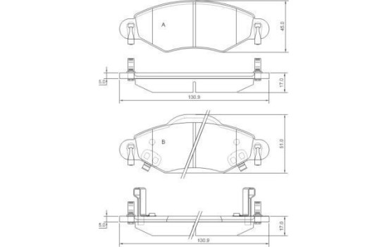 Kit de plaquettes de frein, frein à disque 37309 ABS, Image 2