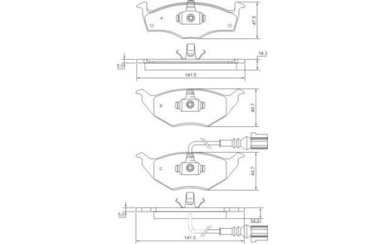 Kit de plaquettes de frein, frein à disque 37345 ABS, Image 2