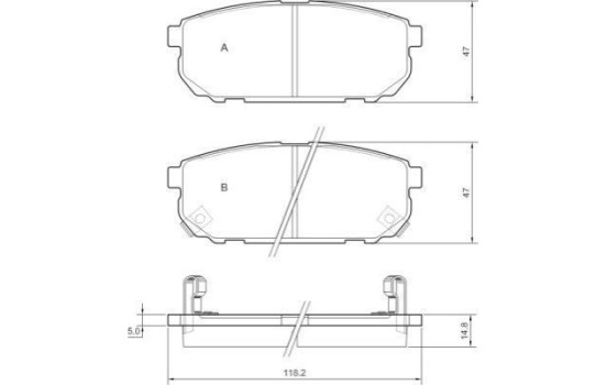 Kit de plaquettes de frein, frein à disque 37362 ABS, Image 2