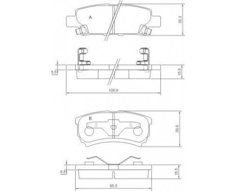 Kit de plaquettes de frein, frein à disque 37384 ABS, Image 2