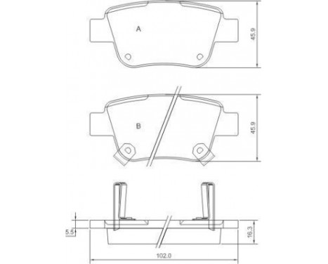 Kit de plaquettes de frein, frein à disque 37401 ABS, Image 2