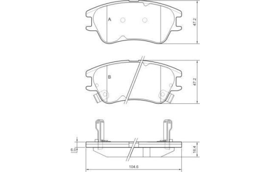 Kit de plaquettes de frein, frein à disque 37432 ABS, Image 2