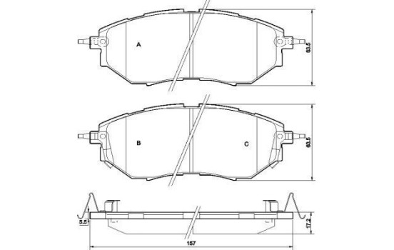 Kit de plaquettes de frein, frein à disque 37502 ABS, Image 2