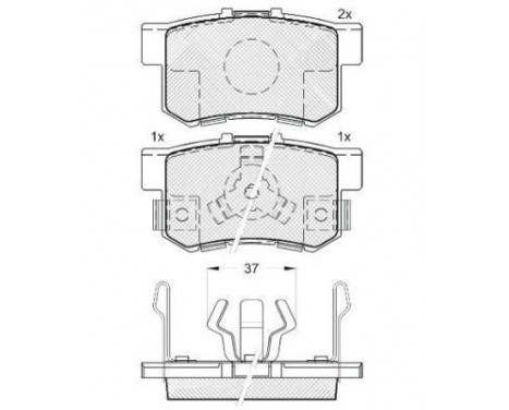 Kit de plaquettes de frein, frein à disque 37510 ABS, Image 2