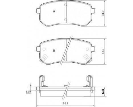 Kit de plaquettes de frein, frein à disque 37515 ABS