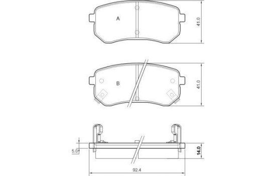 Kit de plaquettes de frein, frein à disque 37515 ABS