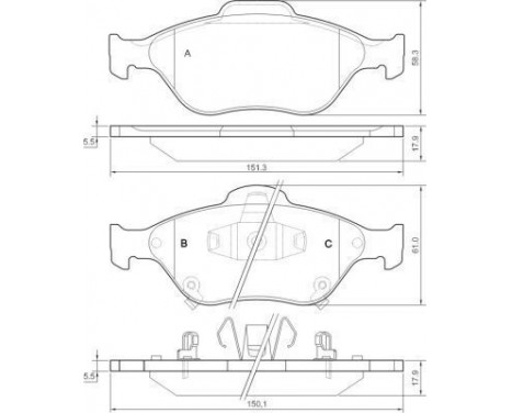 Kit de plaquettes de frein, frein à disque 37546 ABS, Image 2