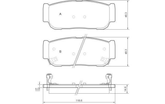 Kit de plaquettes de frein, frein à disque 37567 ABS, Image 2
