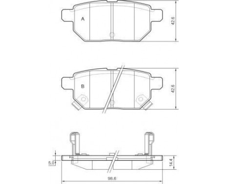 Kit de plaquettes de frein, frein à disque 37580 ABS, Image 2