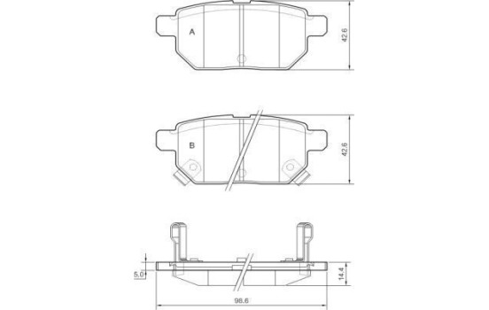 Kit de plaquettes de frein, frein à disque 37580 ABS, Image 2