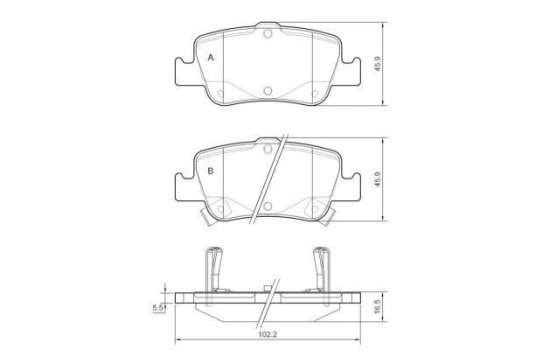 Kit de plaquettes de frein, frein à disque 37616 ABS, Image 2