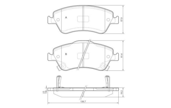 Kit de plaquettes de frein, frein à disque 37620 ABS, Image 2