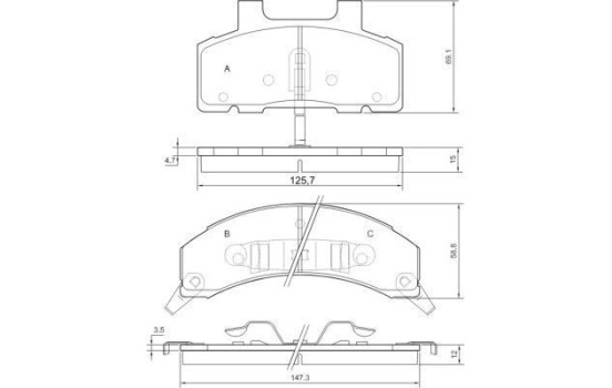 Kit de plaquettes de frein, frein à disque 38215 ABS, Image 2