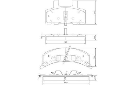 Kit de plaquettes de frein, frein à disque 38369 ABS, Image 2