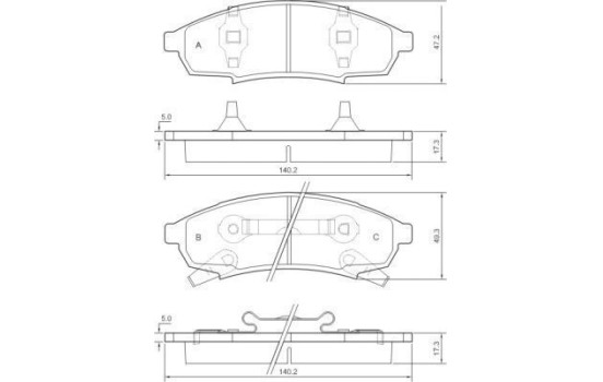 Kit de plaquettes de frein, frein à disque 38376 ABS, Image 2