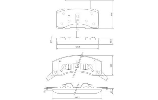 Kit de plaquettes de frein, frein à disque 38459 ABS, Image 2
