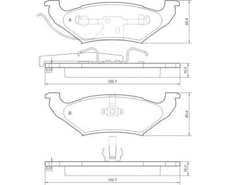 Kit de plaquettes de frein, frein à disque 38715 ABS, Image 3