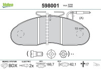 Kit de plaquettes de frein, frein à disque 598001 Valeo