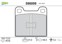 Kit de plaquettes de frein, frein à disque 598099 Valeo